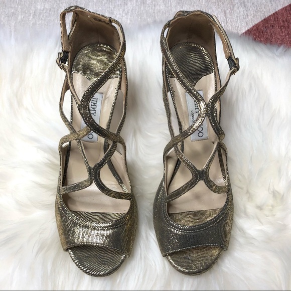 Jimmy Choo | Lang 100 Sandal Light Bronze 38.5 - Picture 3 of 13